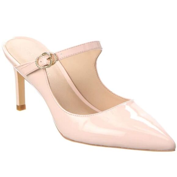 BRAND NEW STUART WEITZMAN CRYSTAL BUCKLE 75 PATENT MULE - Picture 1 of 15